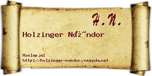 Holzinger Nándor névjegykártya